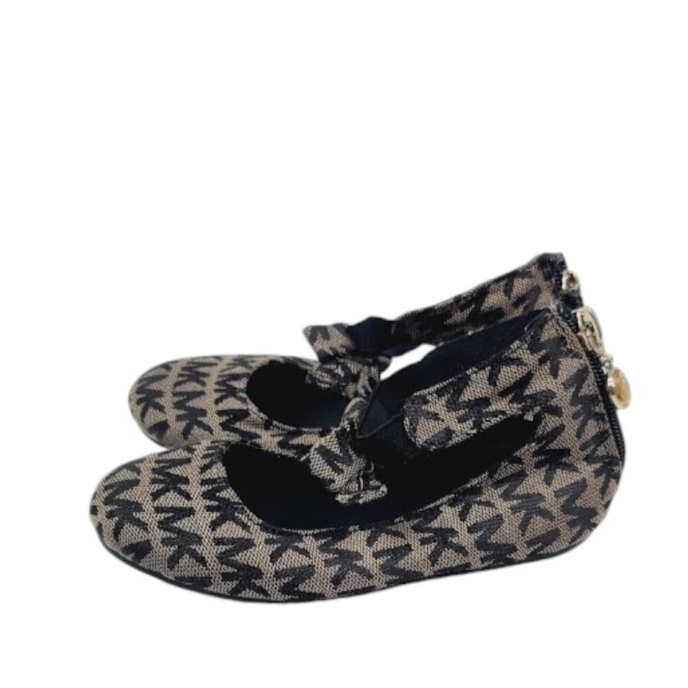 Michael Michael Kors Girl's Black Slip-On Ankle Strap Flat Size US 10